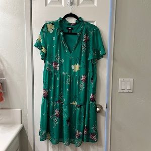 DKNY Size 14 Green/mutli floral dress fully lined